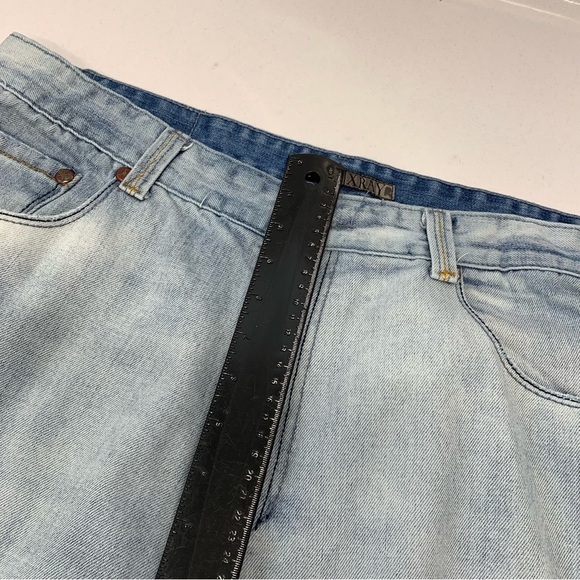 X Ray Jeans Men 38 Blue Light Wash Straight Distress Casual Work Skater 30" - Picture 10 of 11